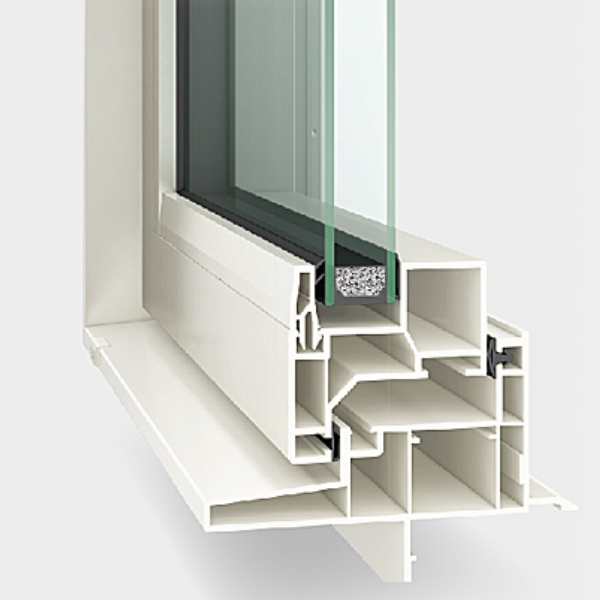 樹脂ペアガラスの断面